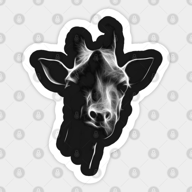 giraffe, black shirt Sticker by hottehue